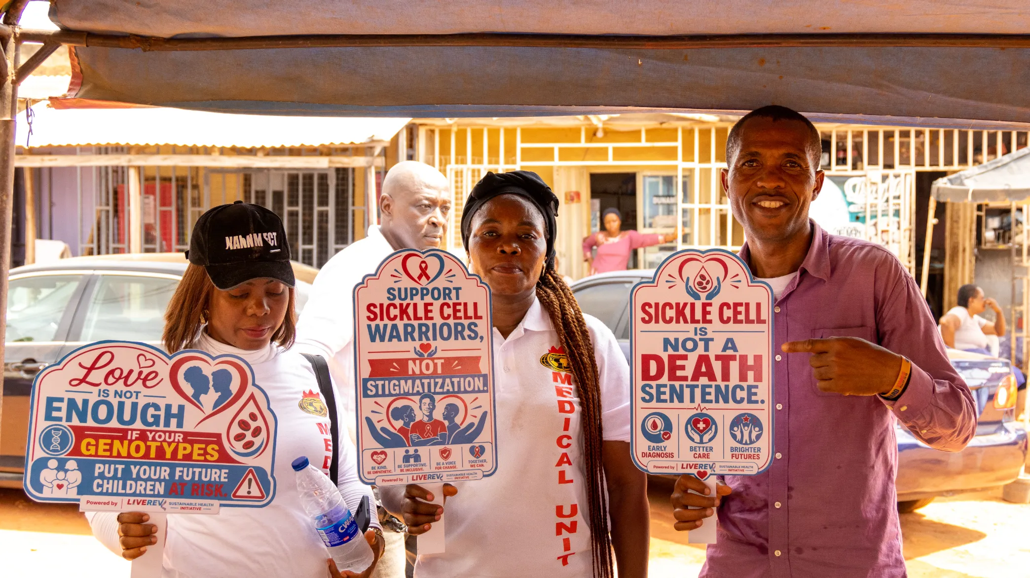 People gathered during a Liverev community health activity